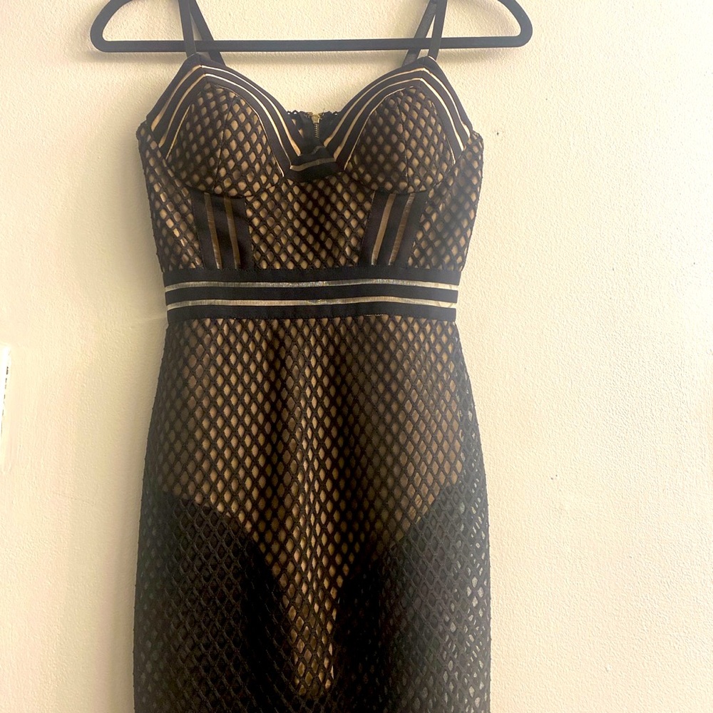 Jluxlabel mesh and fishnet dress